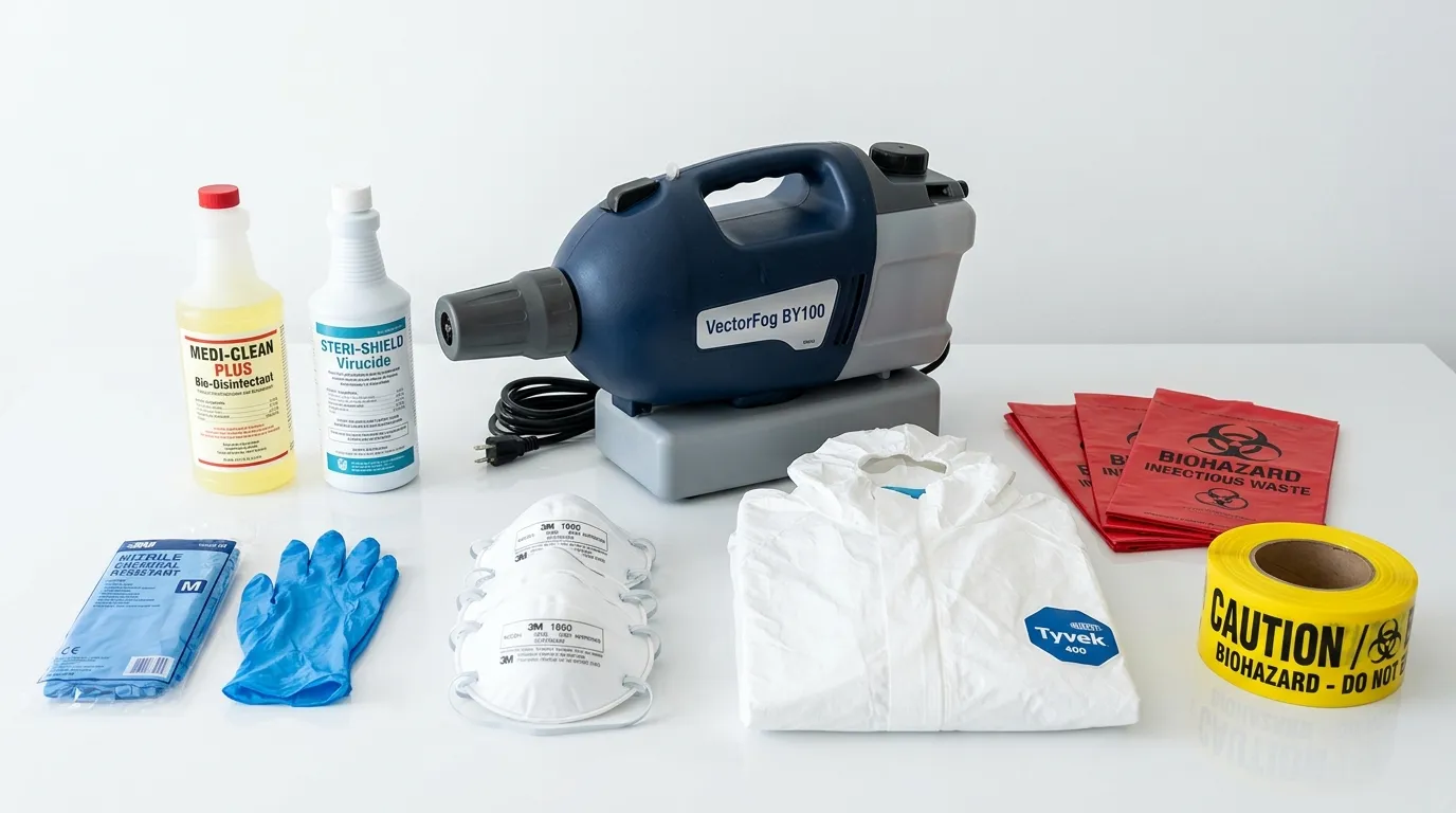 Professional biohazard remediation crew working in La Vista