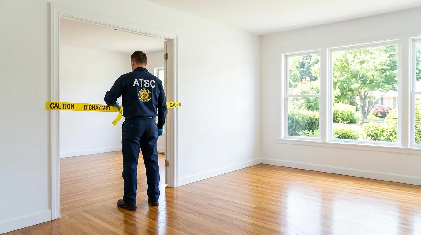 Certified biohazard cleanup crew performing Trauma Scene Cleanup in La Vista